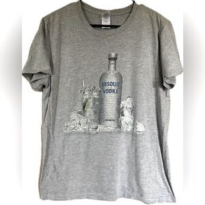 Absolut Vodka Graphic Gray Short Sleeve Tee. Women’s size Medium.